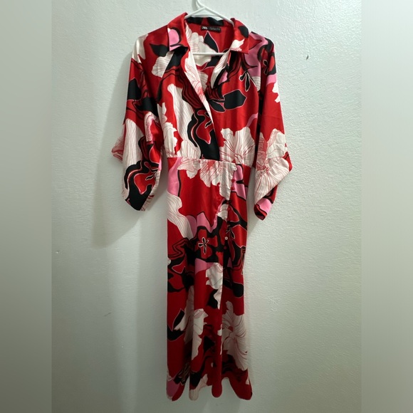 ZARA FLORAL PRINT DRESS - Picture 2 of 6